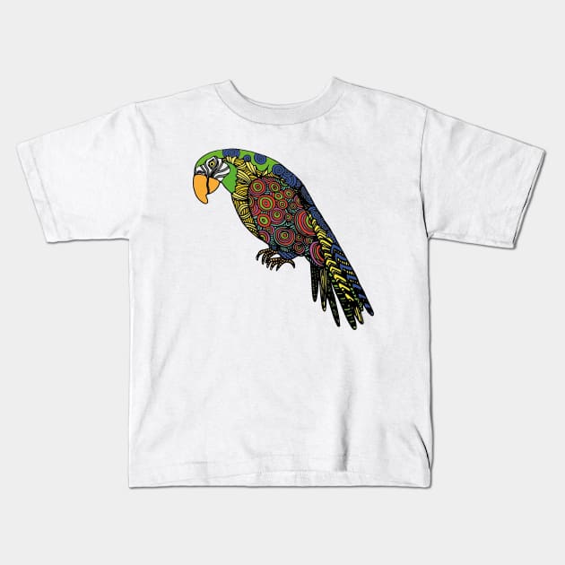 Parrot Colorful Kids T-Shirt by Mako Design 